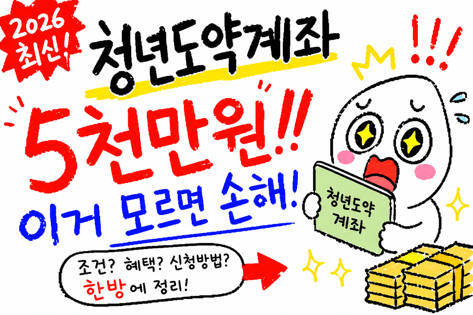 청년도약계좌 신청 조건, 혜택 총정리! 내 목돈 최대 5천만원 만들기 (2026년 최신)