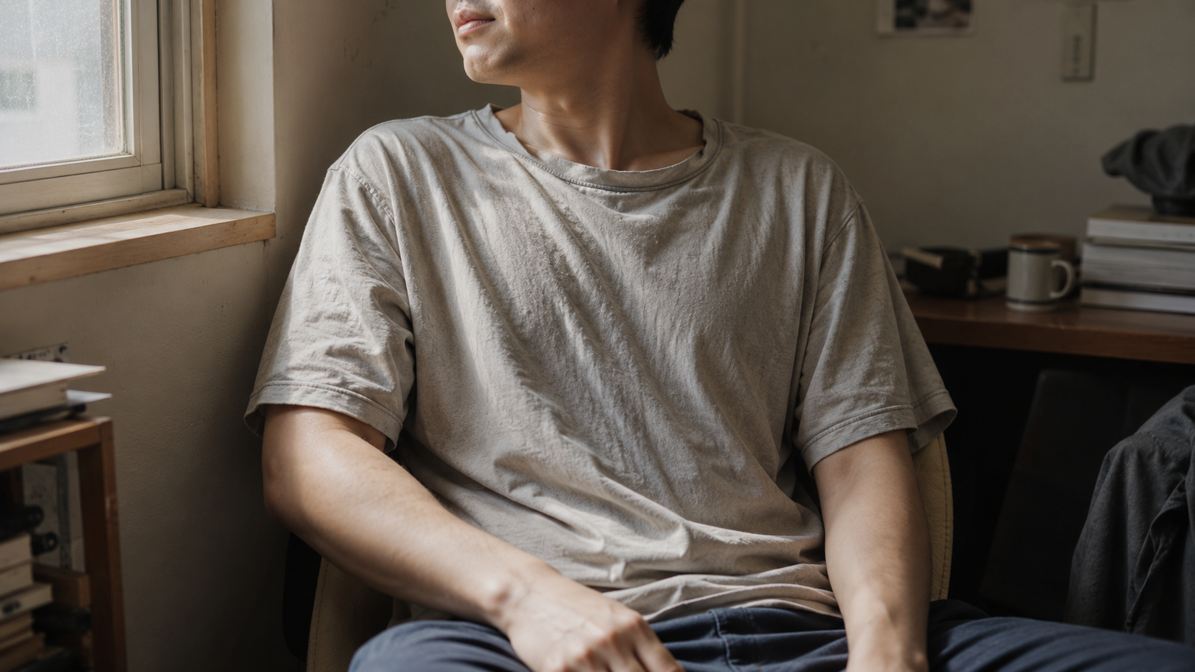 일상 속에서 자연스럽게 입고 있는 오래된 티셔츠